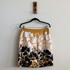 💛 Floral Skirt in Mustard & White